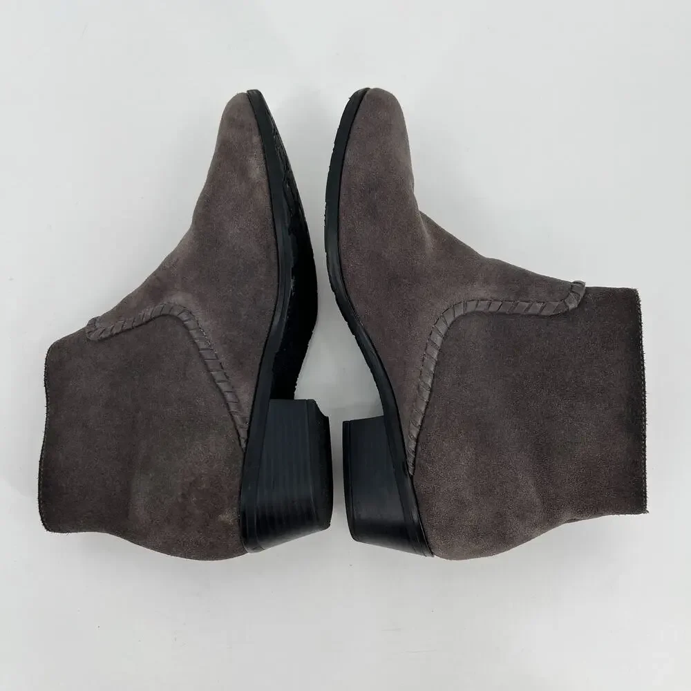 Jack Rogers Dylan Waterproof Ankle Bootie Womens 9.5M Gray Suede Leather Western